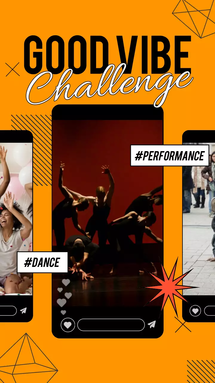 주황과 검정의 키치한 댄스 릴레이 동영상