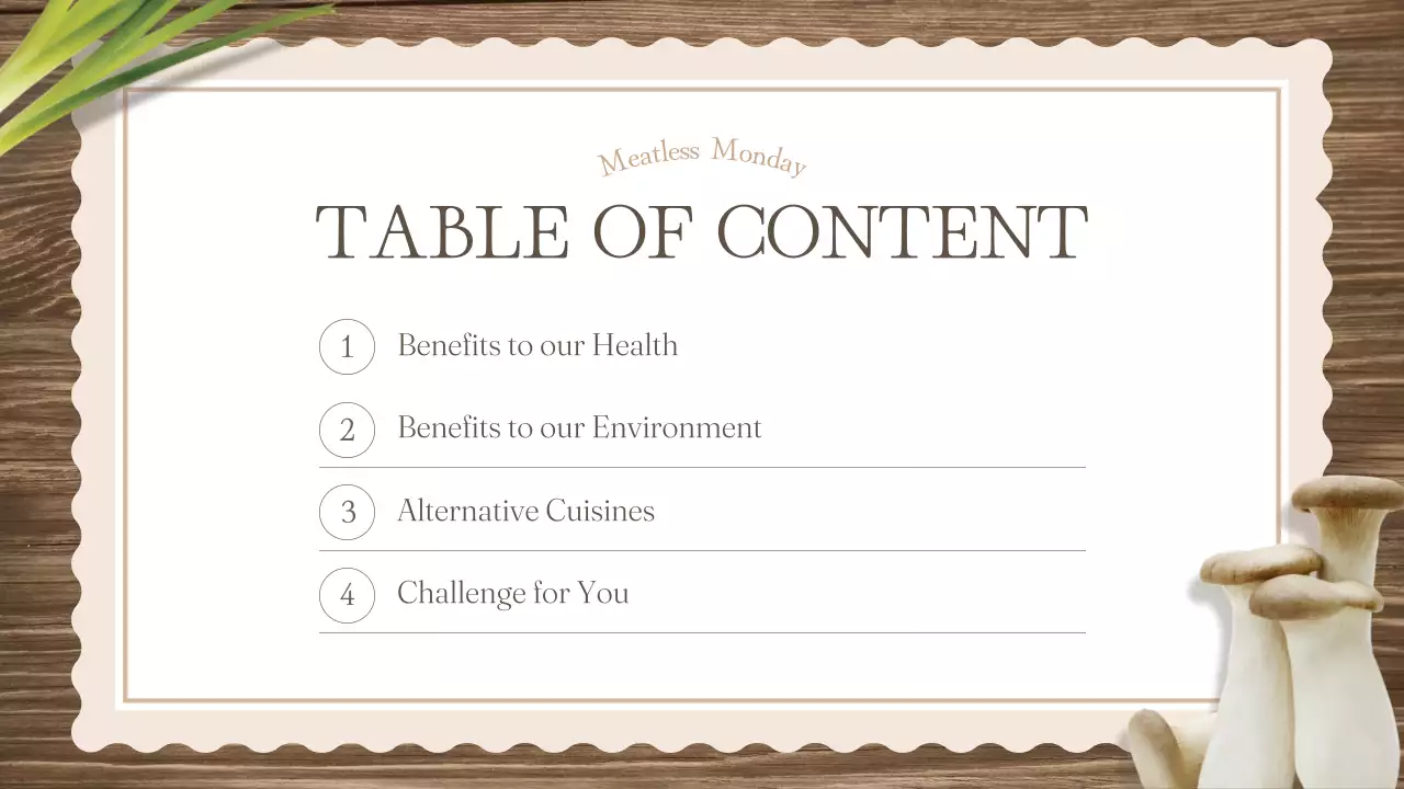 Beige Rustic Meatless Promotion Presentation