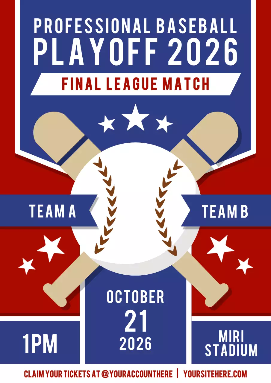 Red Classic Baseball Event Poster