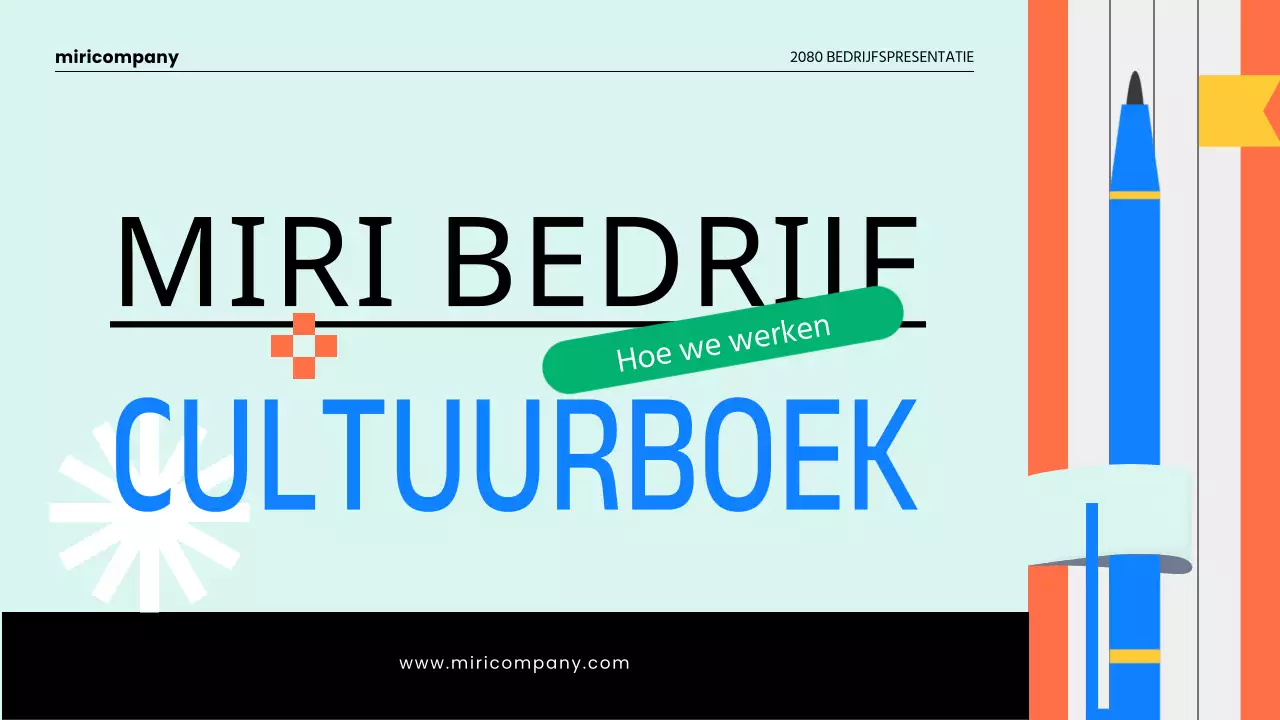 Een kitscherige introductie in een bedrijfscultuurboek in lichtblauw en oranje