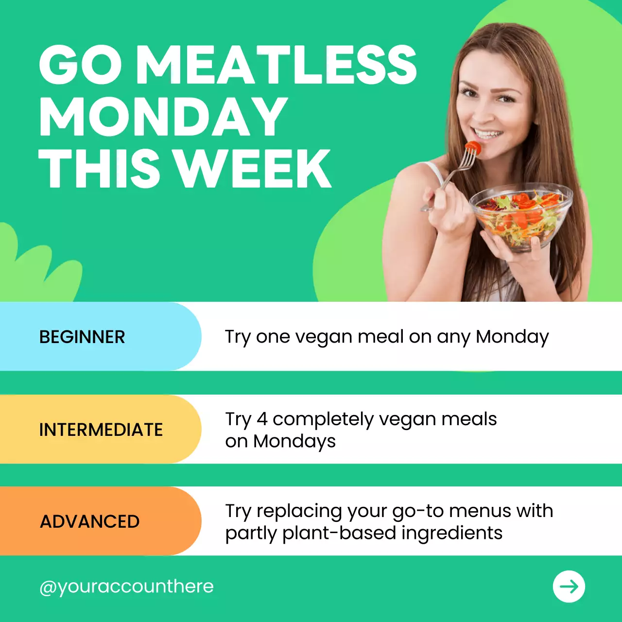 Green Modern Vegan Promotion Social Media Post