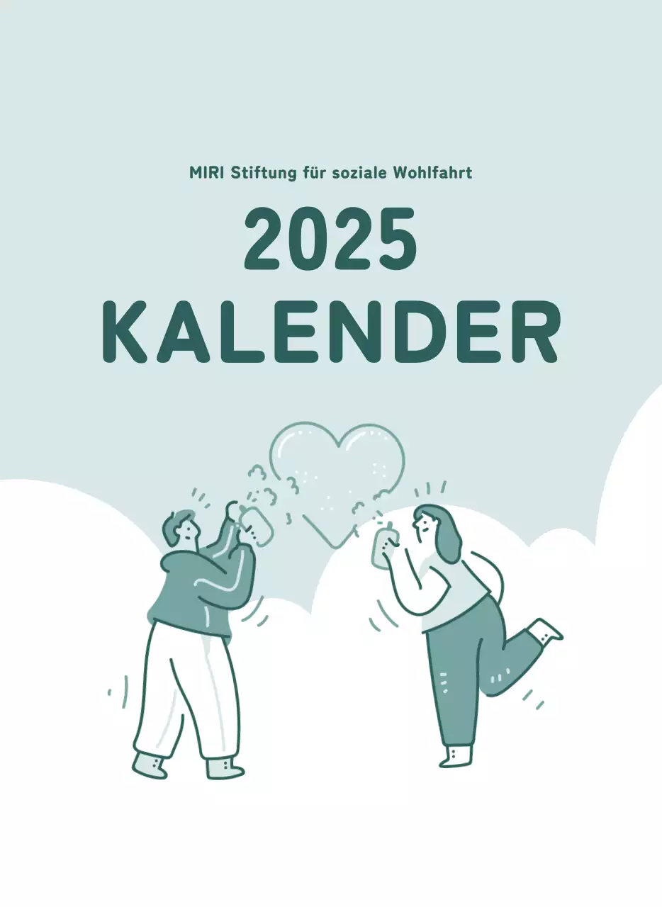 Kalender mit farbenfrohen und emotionalen Illustrationen