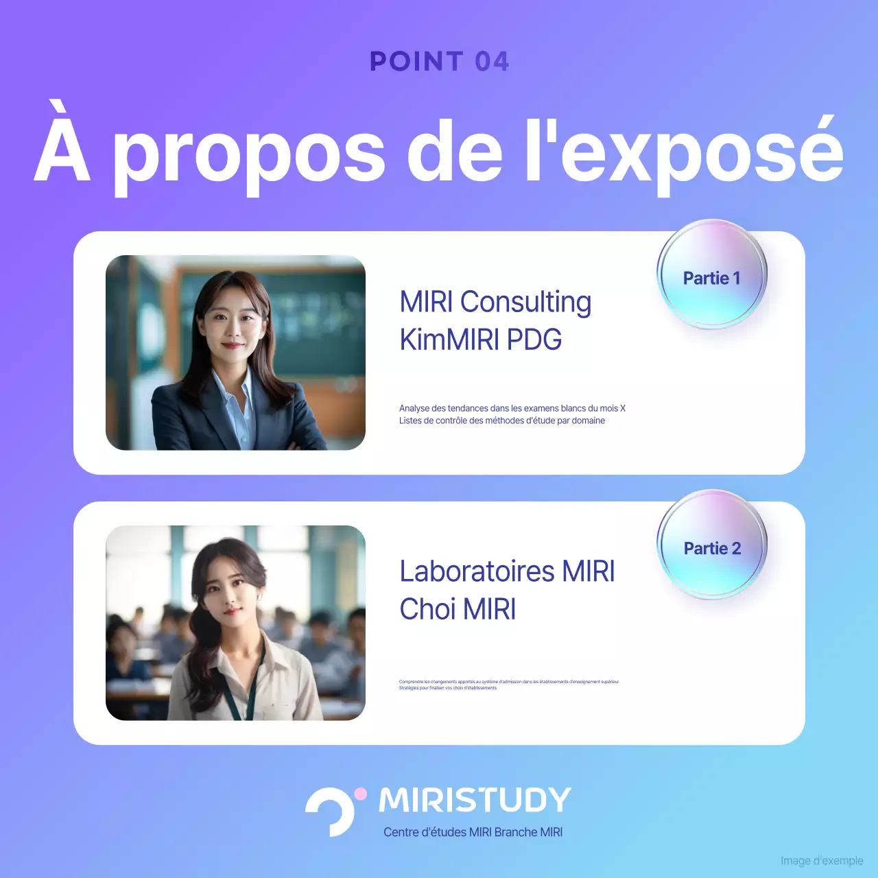 Promouvoir la séance d'analyse des tests fictifs inspirés de la cybernétique en violet et en bleu clair