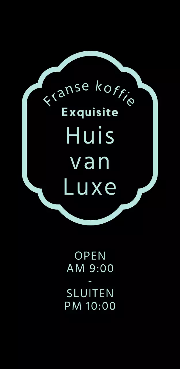 Mint Minimalistische Franse Koffie Signage