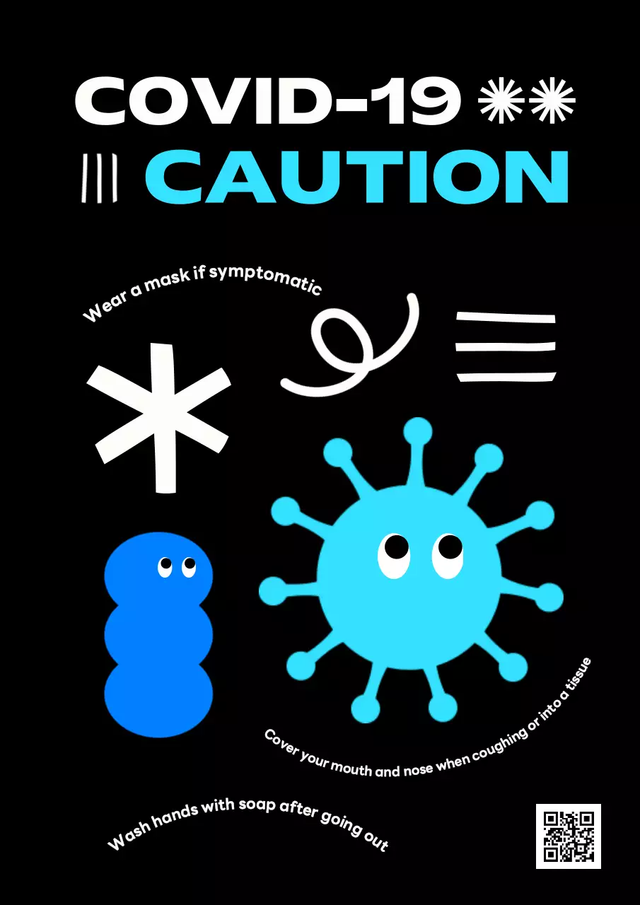 Black Modern Covid-19 Notice Poster