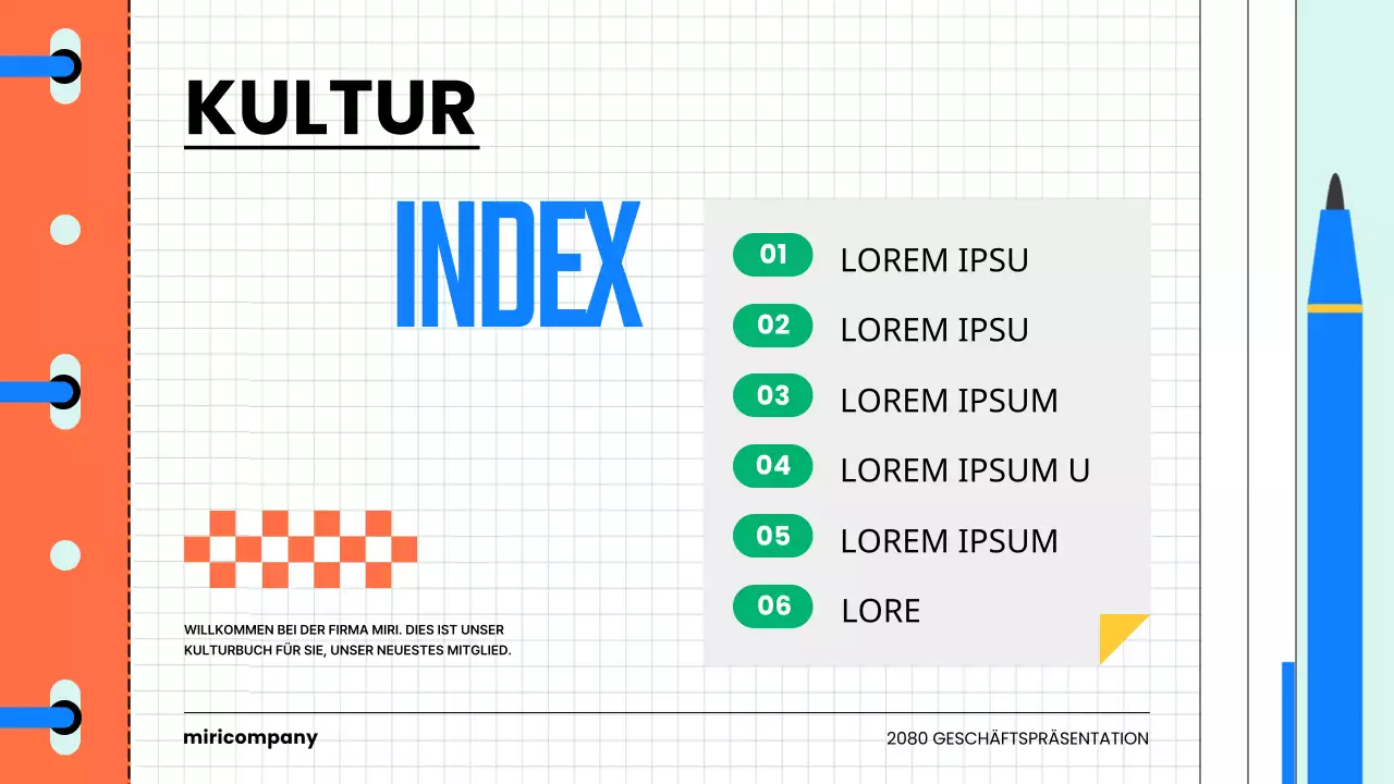 Eine kitschige Buchvorstellung der Unternehmenskultur in Hellblau und Orange