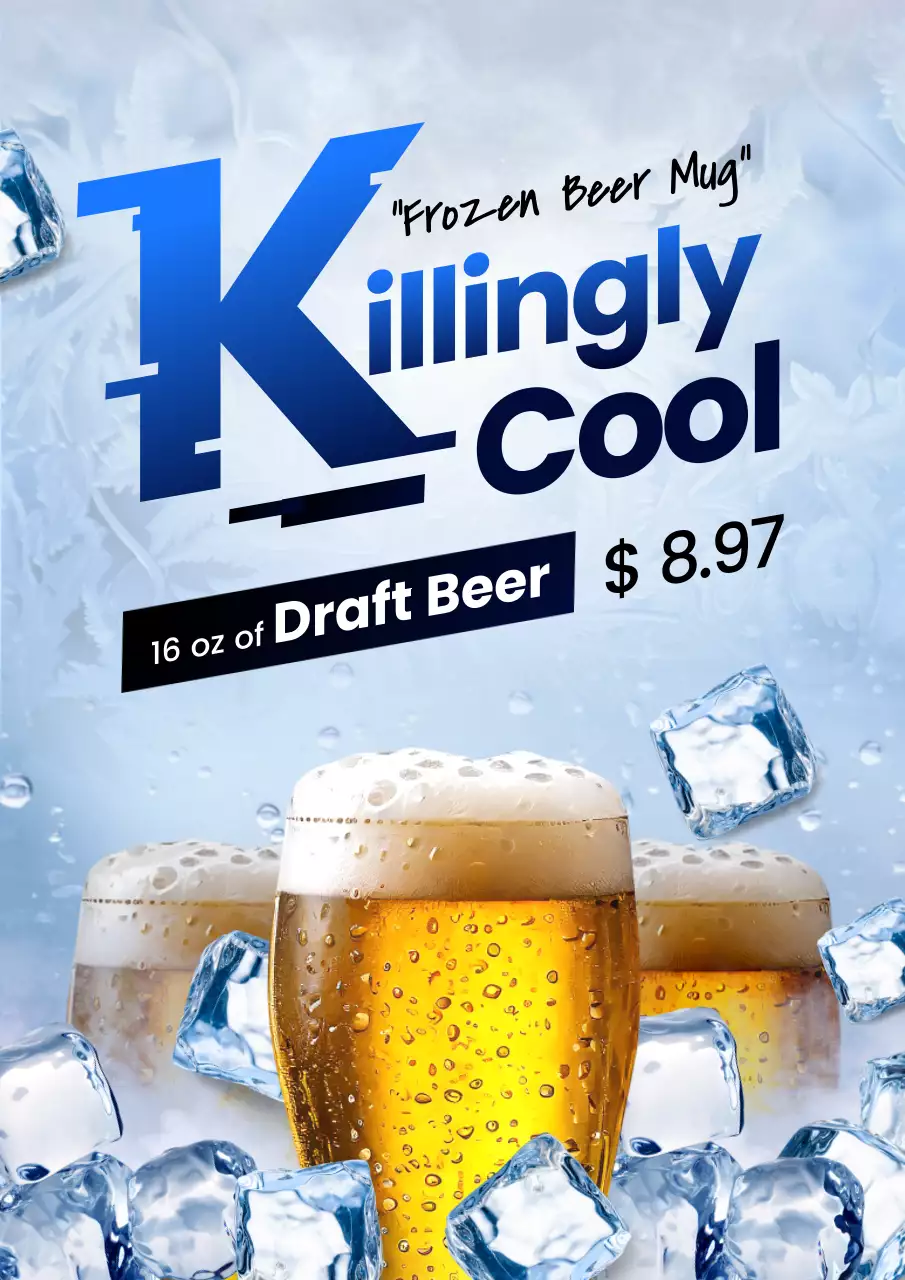 Blue Modern Beer Promotion Poster