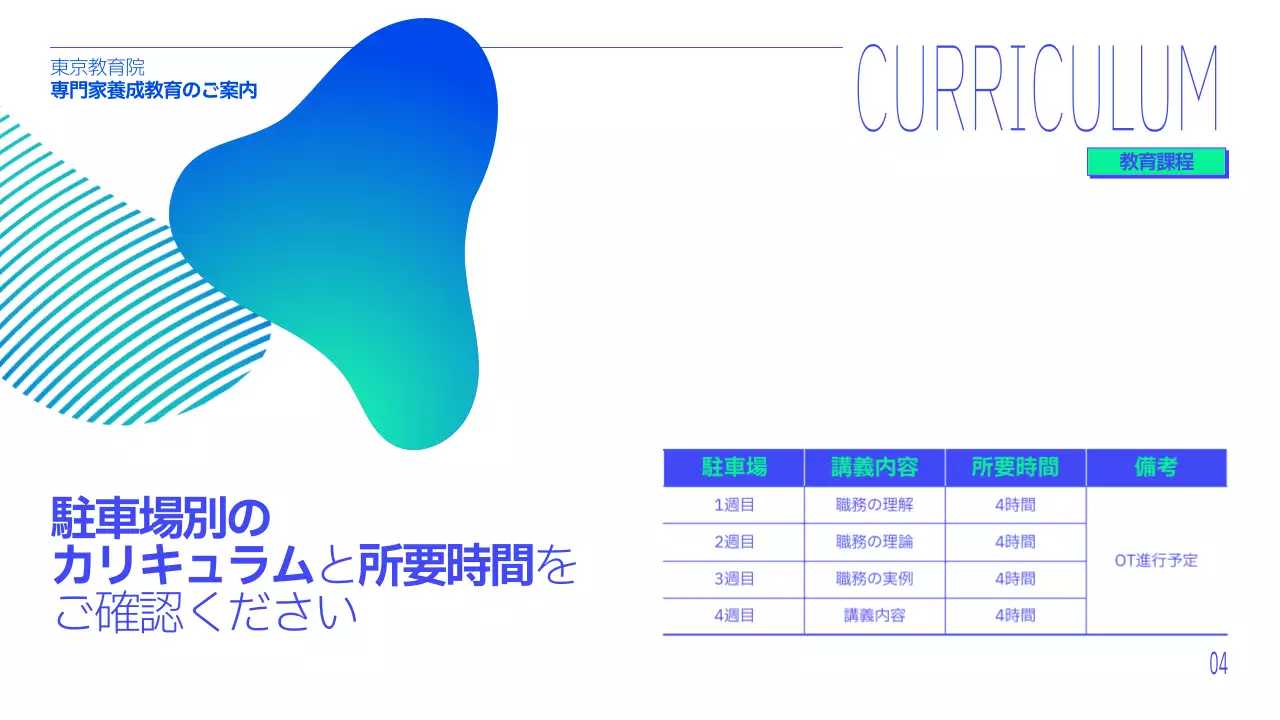 青 モダン 教育 プラン プレゼンテーション