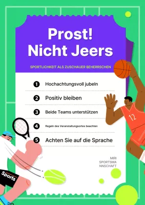 Moderne Spielankündigungen in Lila und Grün