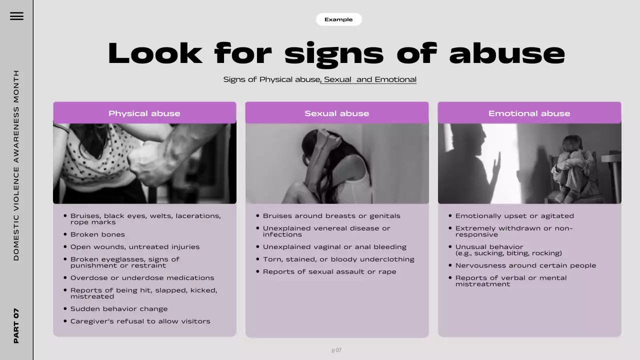 Purple Minimal Violence Awareness Guide Presentation