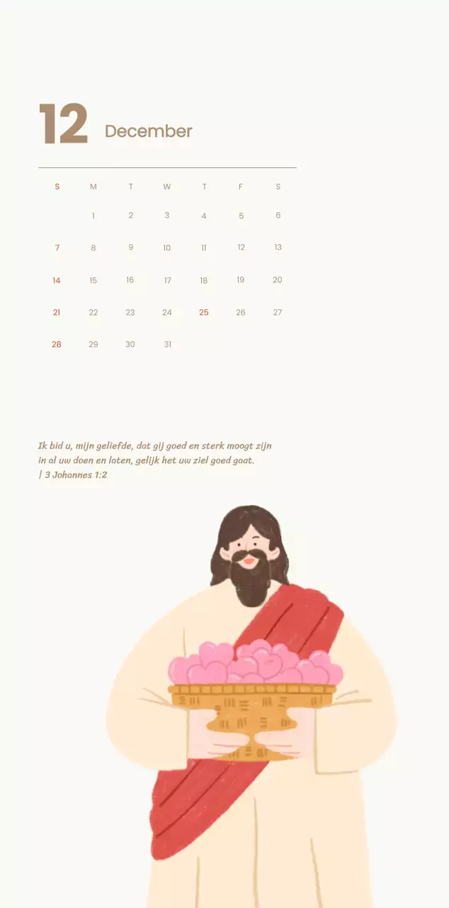 Een devotiekalender met gezellige illustraties en bijbelverzen op een lichtblauwe achtergrond