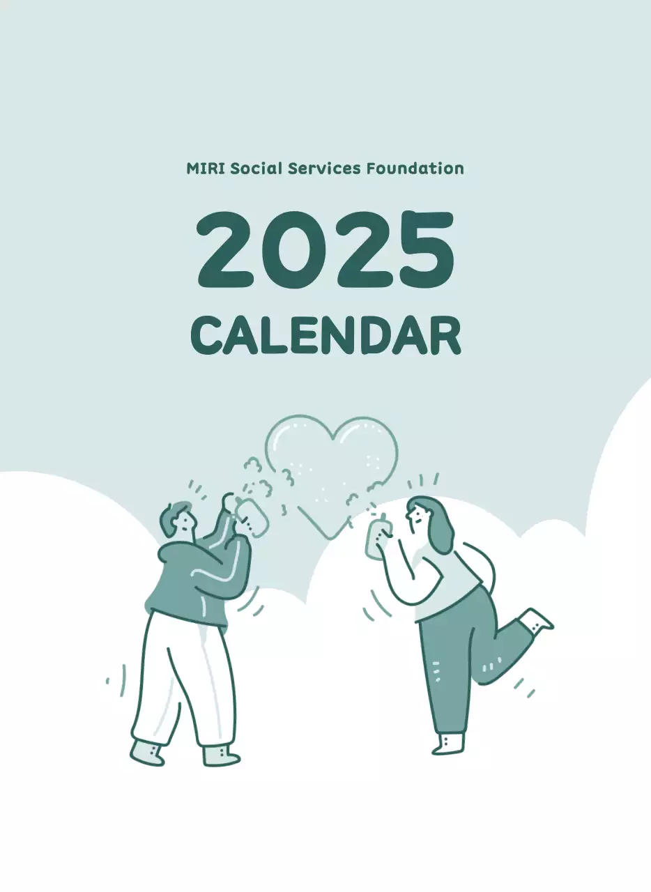 Kalender dengan ilustrasi penuh warna dan emosional