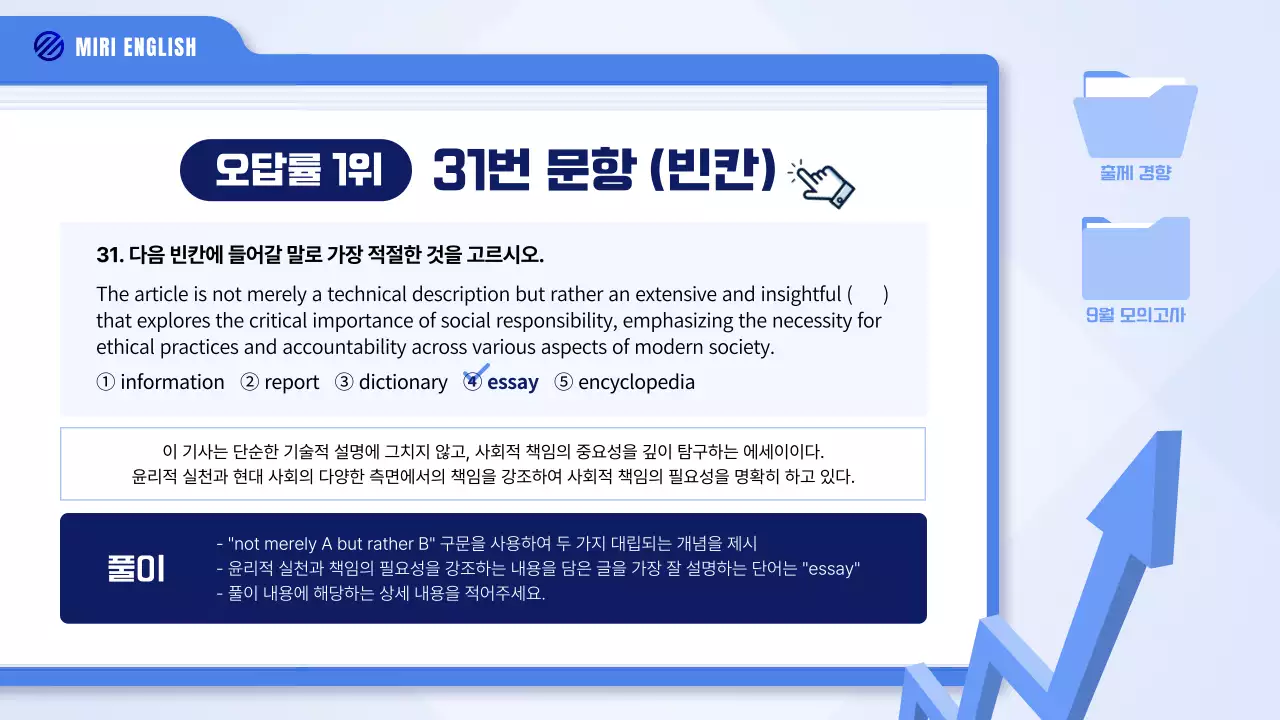 파랑과 하늘색의 UI 스타일 모의고사 해설 강의자료