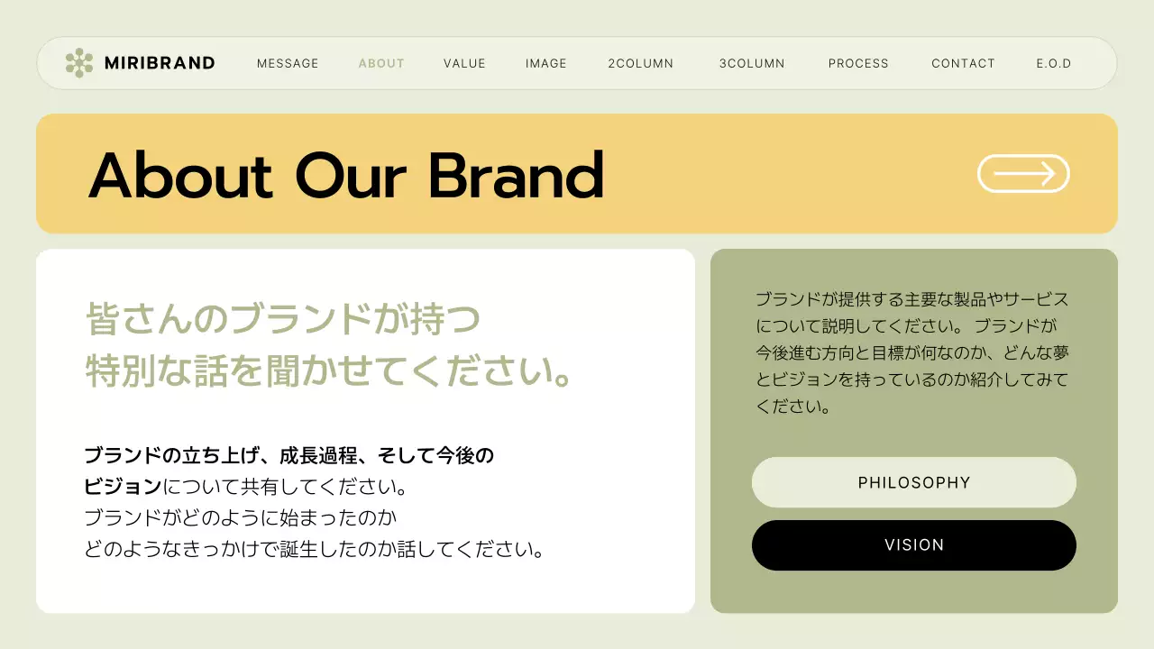 アイボリー モダン ブランド プレゼンテーション