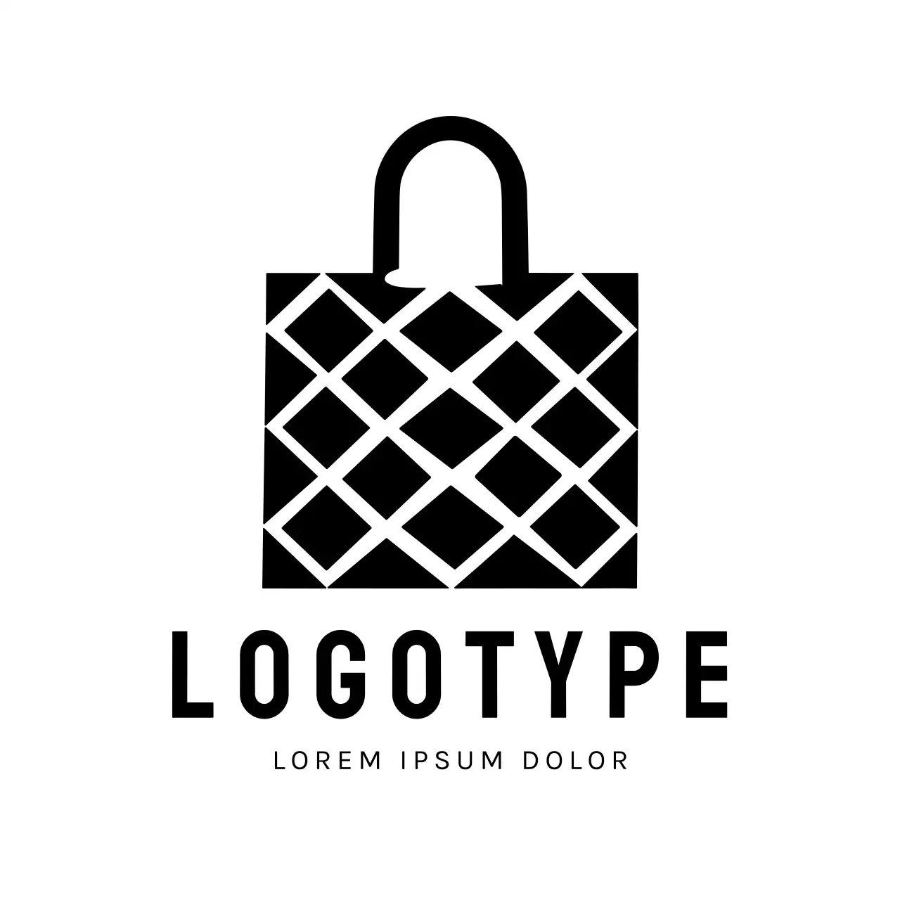 Black Geometric Shopping Logo