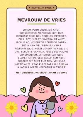 geel roze animatie wereld lerarendag kaart