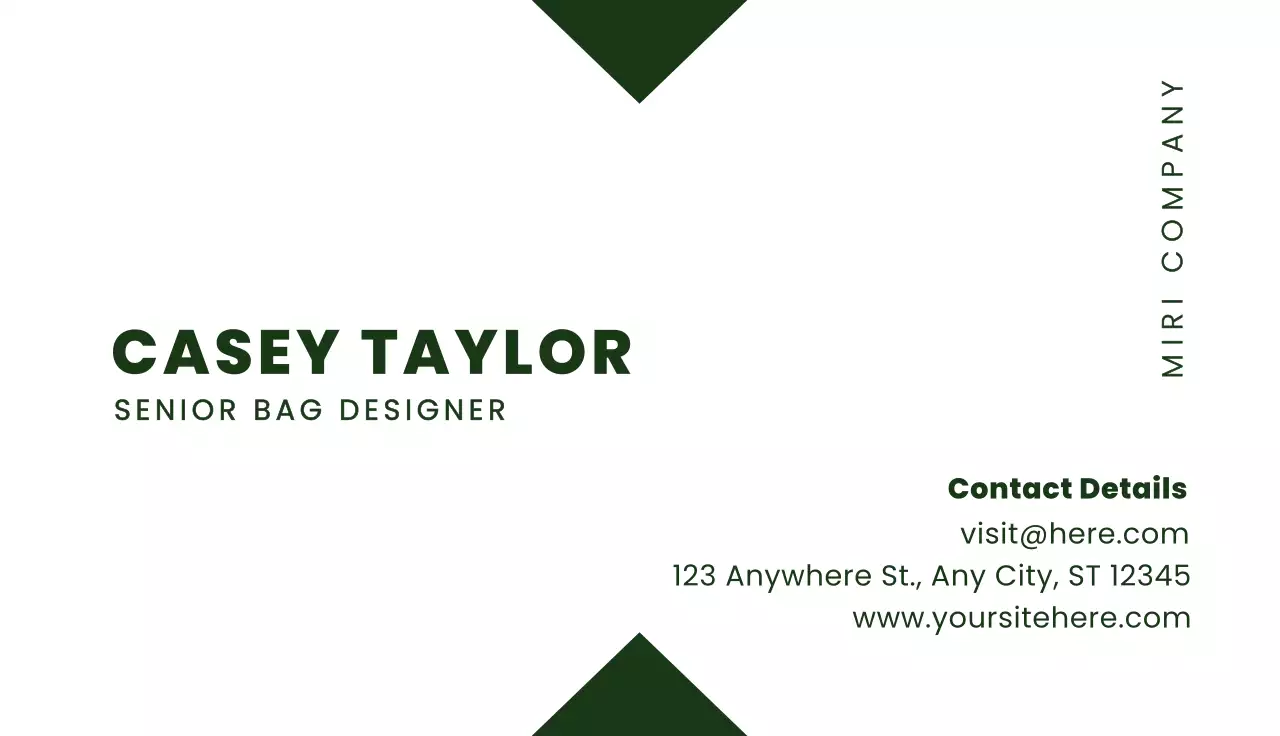 Green Minimal Business Card