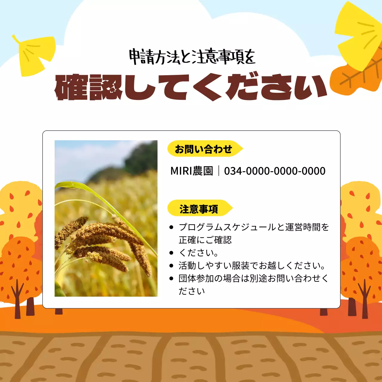 オレンジ かわいい 農園 ポスター Instagram カルーセル