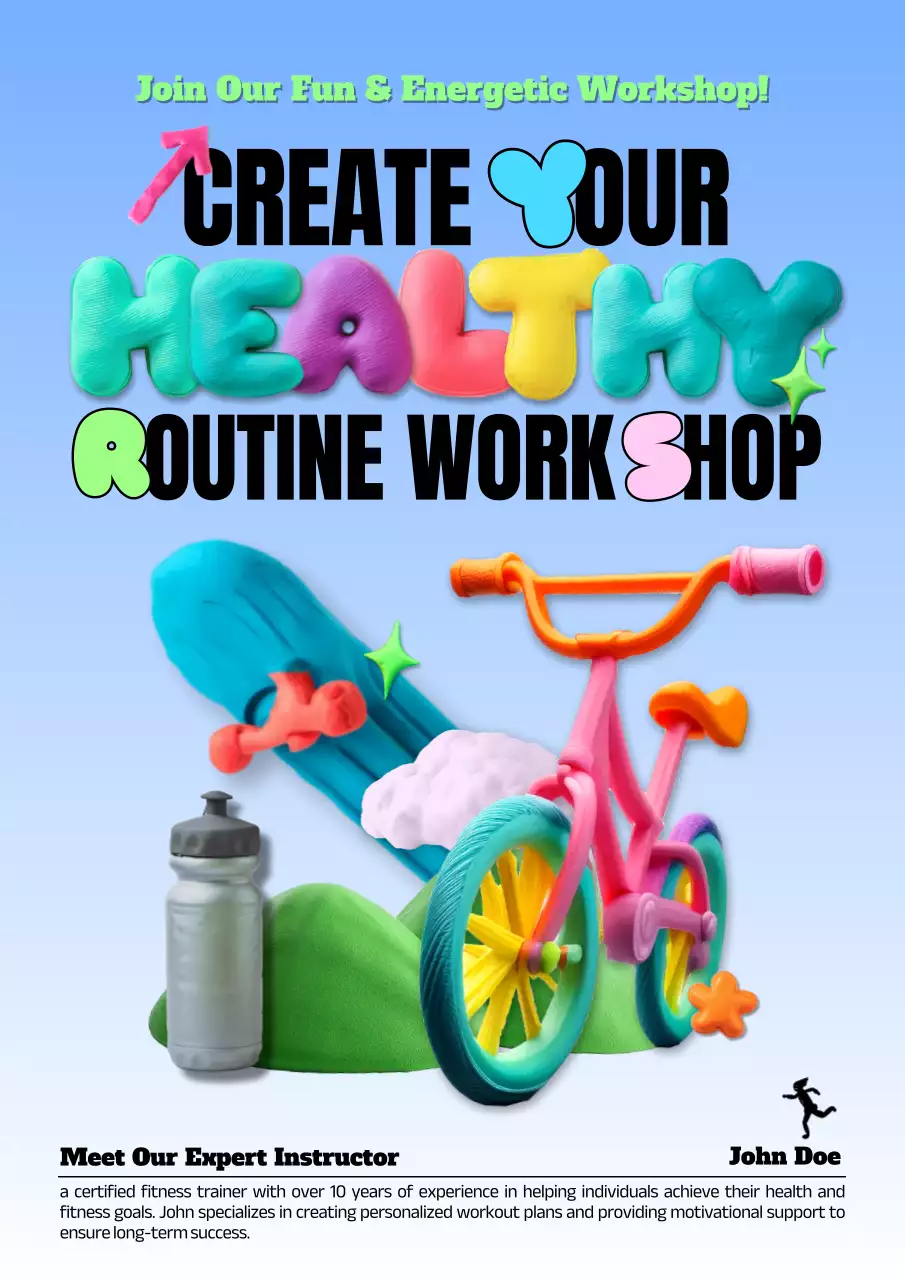 Colorful Trendy Fitness Workshop Promotion Poster