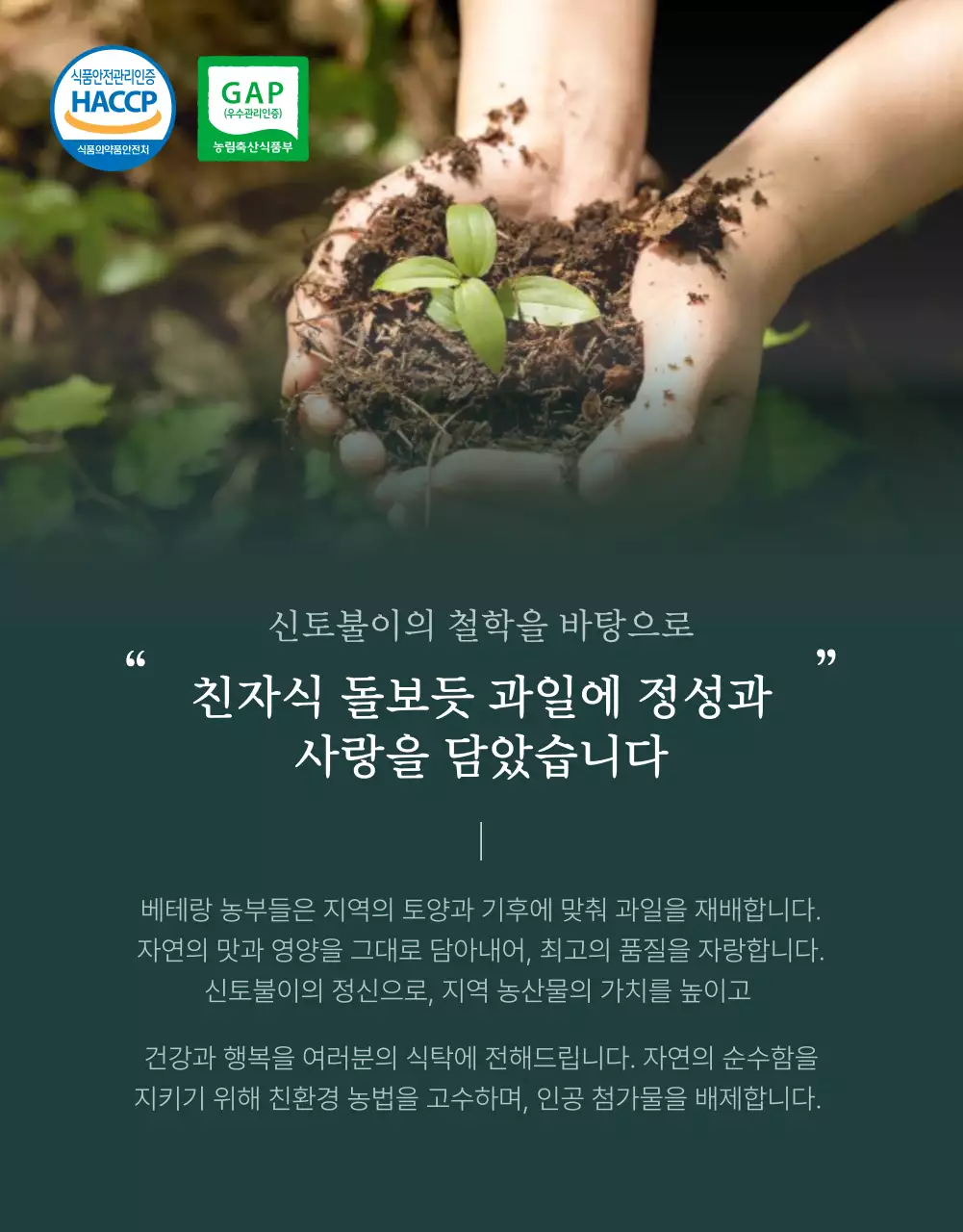 초록과 아이보리색의 전통적인 추석 과일 선물세트 인트로 설명 홍보