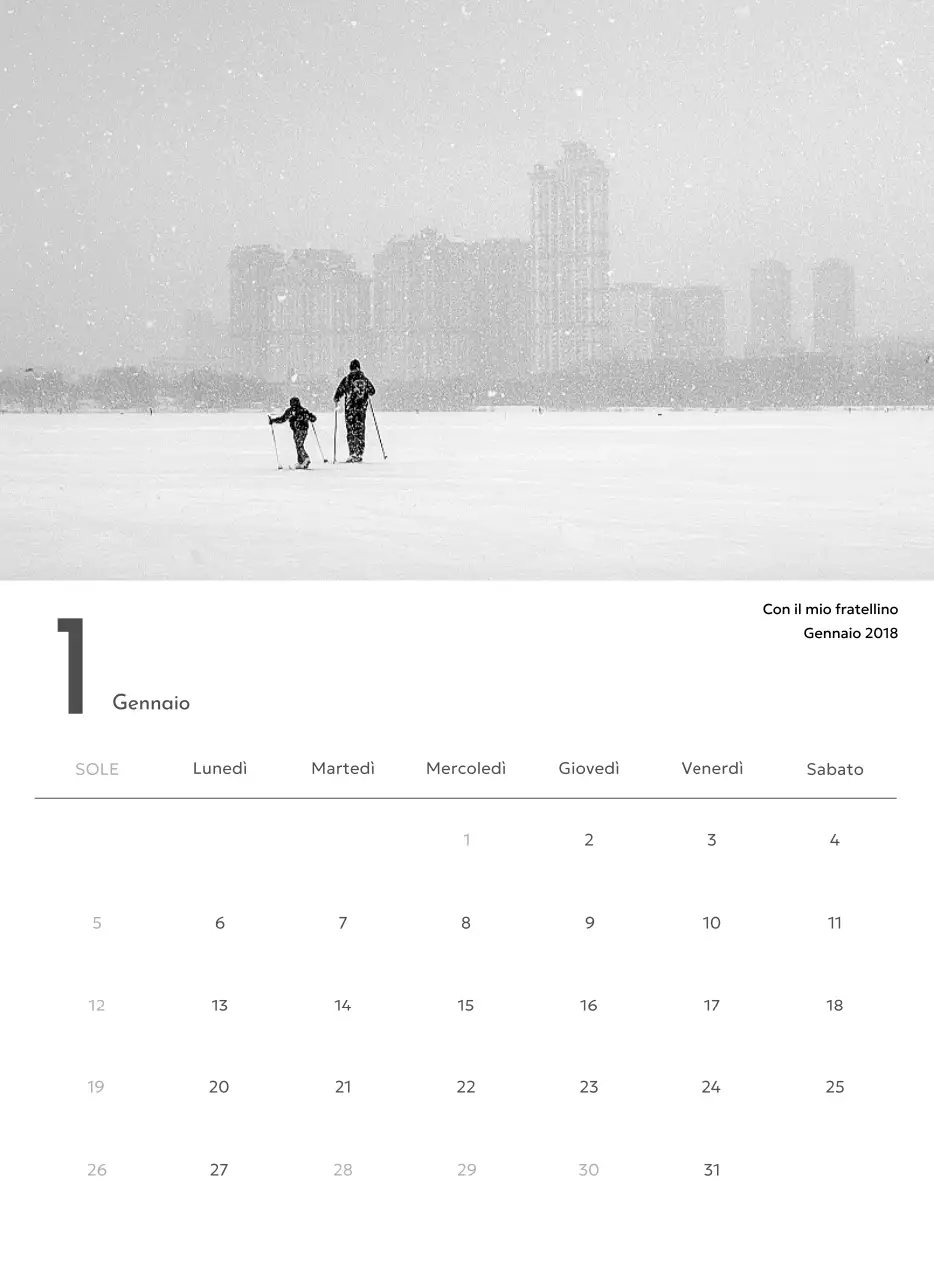 Un calendario fotografico dall'atmosfera pulita e urbana