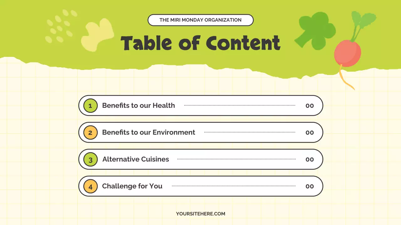 Bài thuyết trình quảng cáo thuần chay đơn giản màu vàng