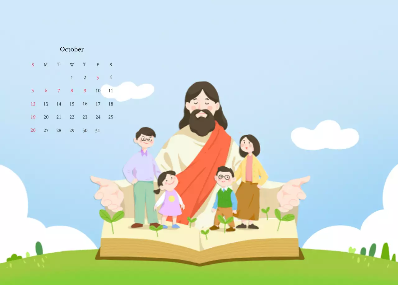 Warm colorsChurches with cute illustrations