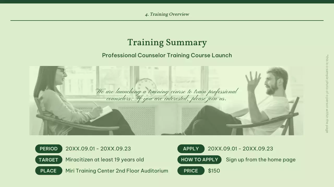 Green Professional Counselor Training Announcement Presentation