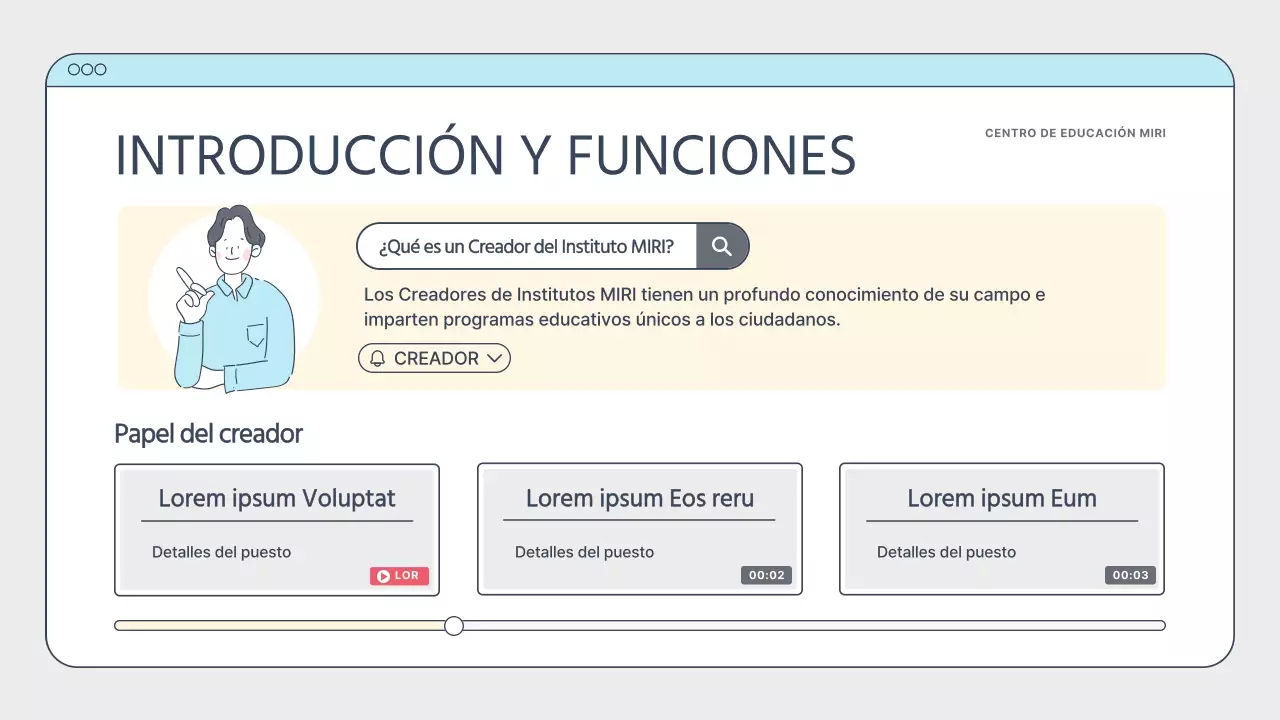 Sencilla guía de formación de creadores en blanco y azul claro