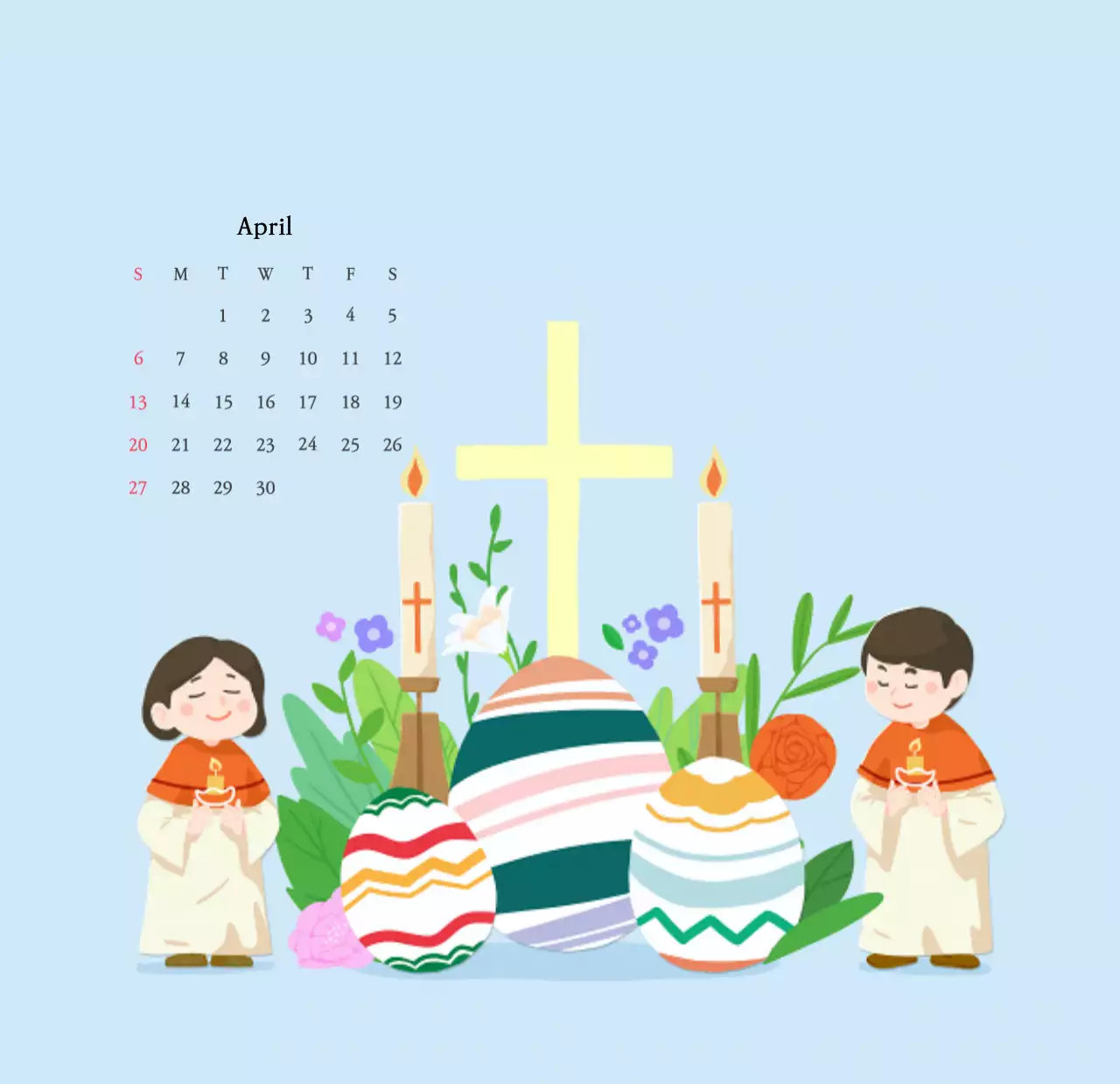 Nhà thờ với những hình minh họa dễ thương với màu sắc ấm áp