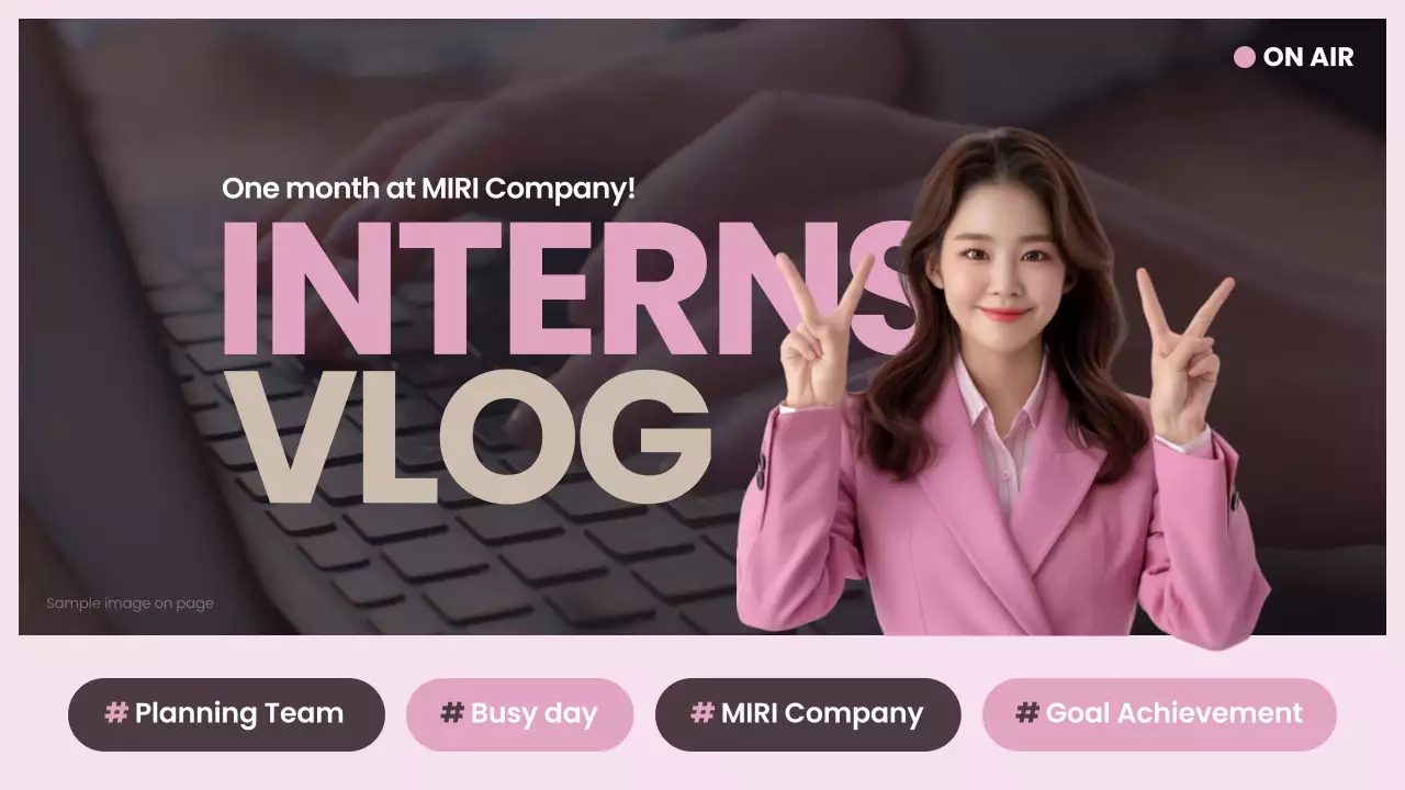 핑크 트렌디 인턴 Vlog 유튜브 썸네일