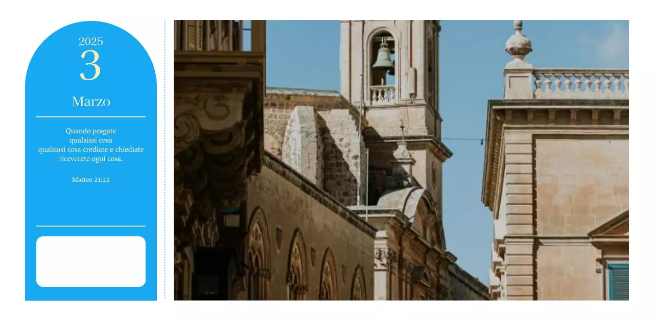 Calendario ecclesiastico blu di concezione moderna