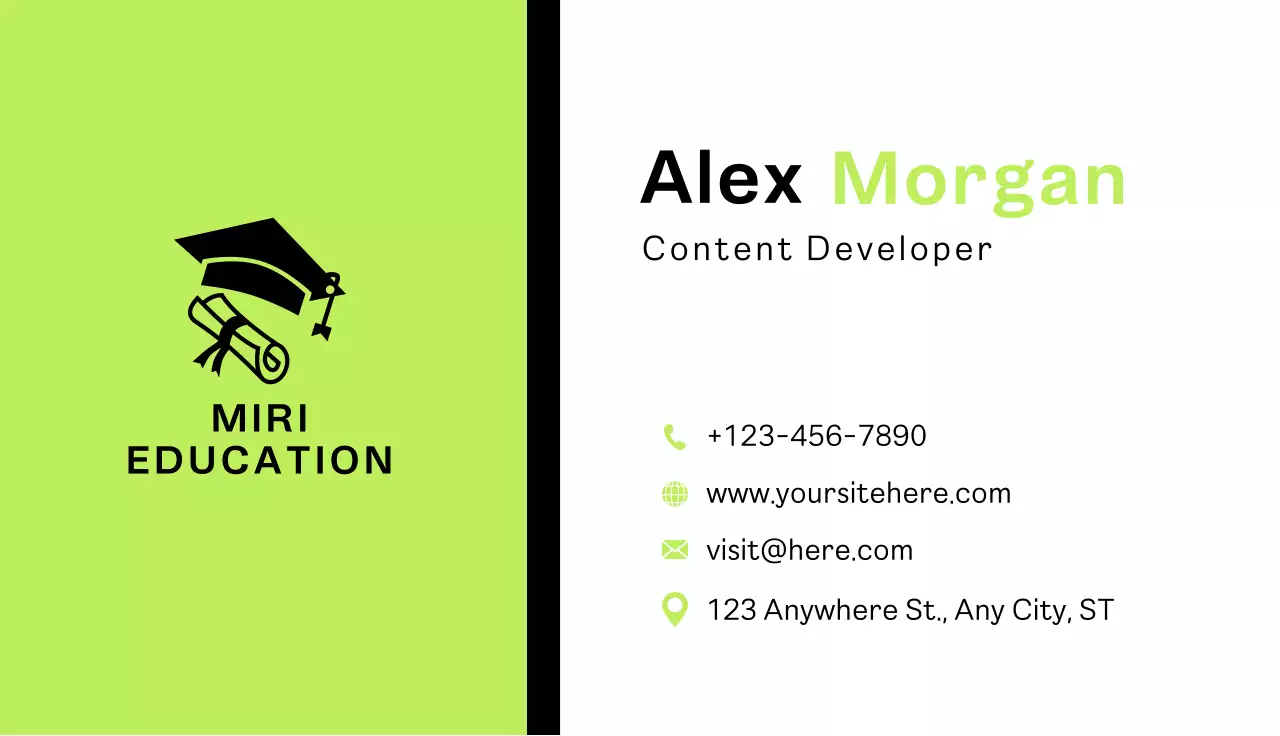 Lime Minimal Education Business Card