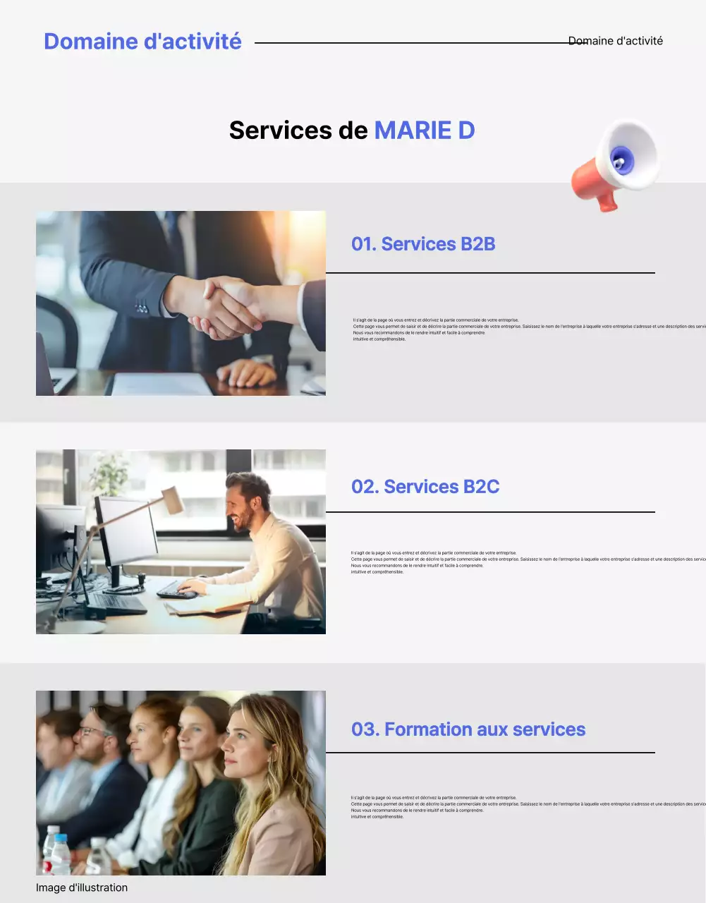 Une lettre de motivation propre à l'offre d'emploi d'une entreprise, en bleu et jaune