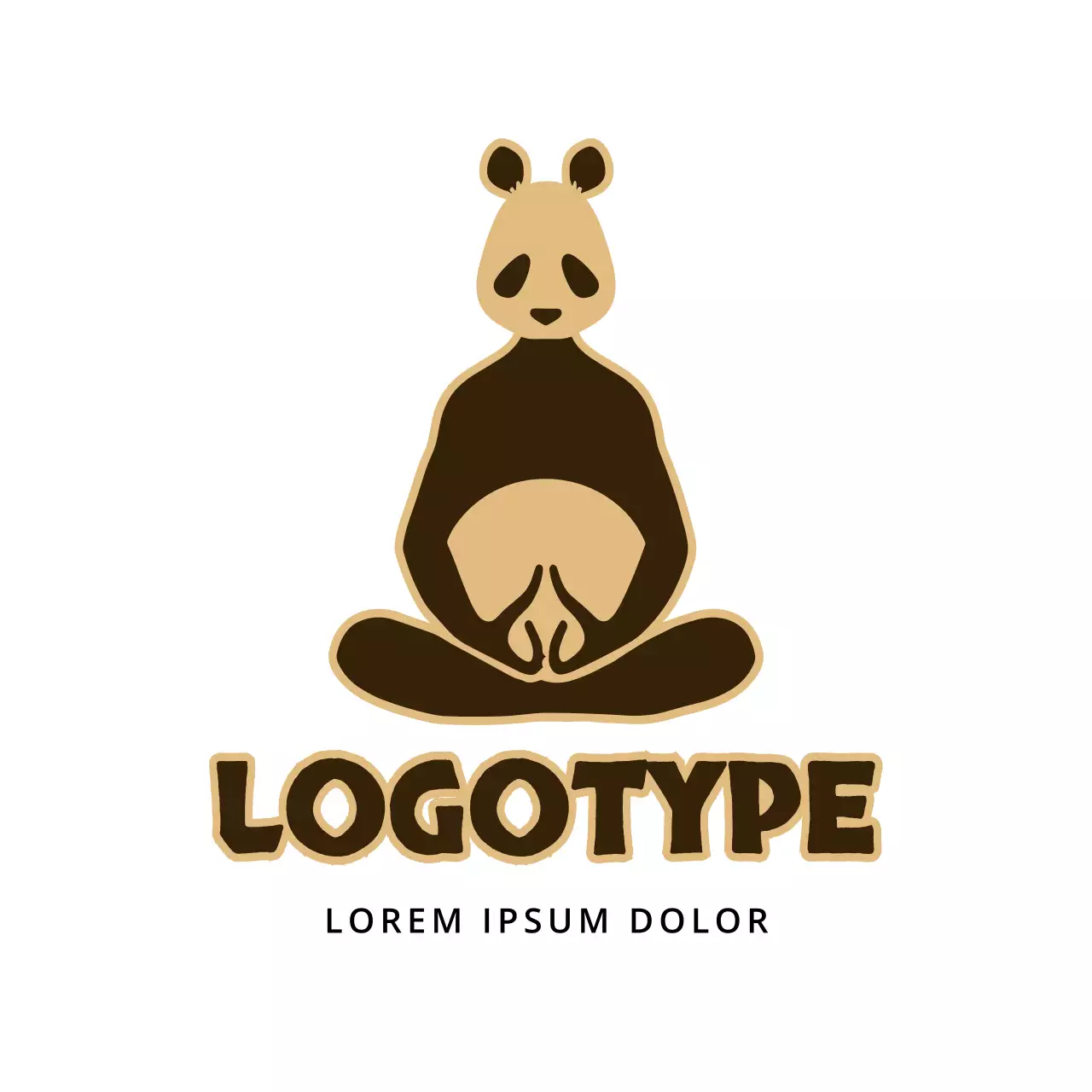 Brown Minimal Panda Logo