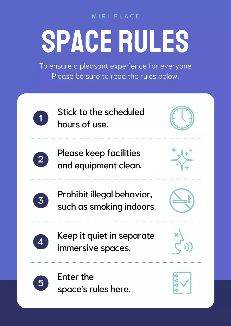 Blue Simple Space Guidelines Poster