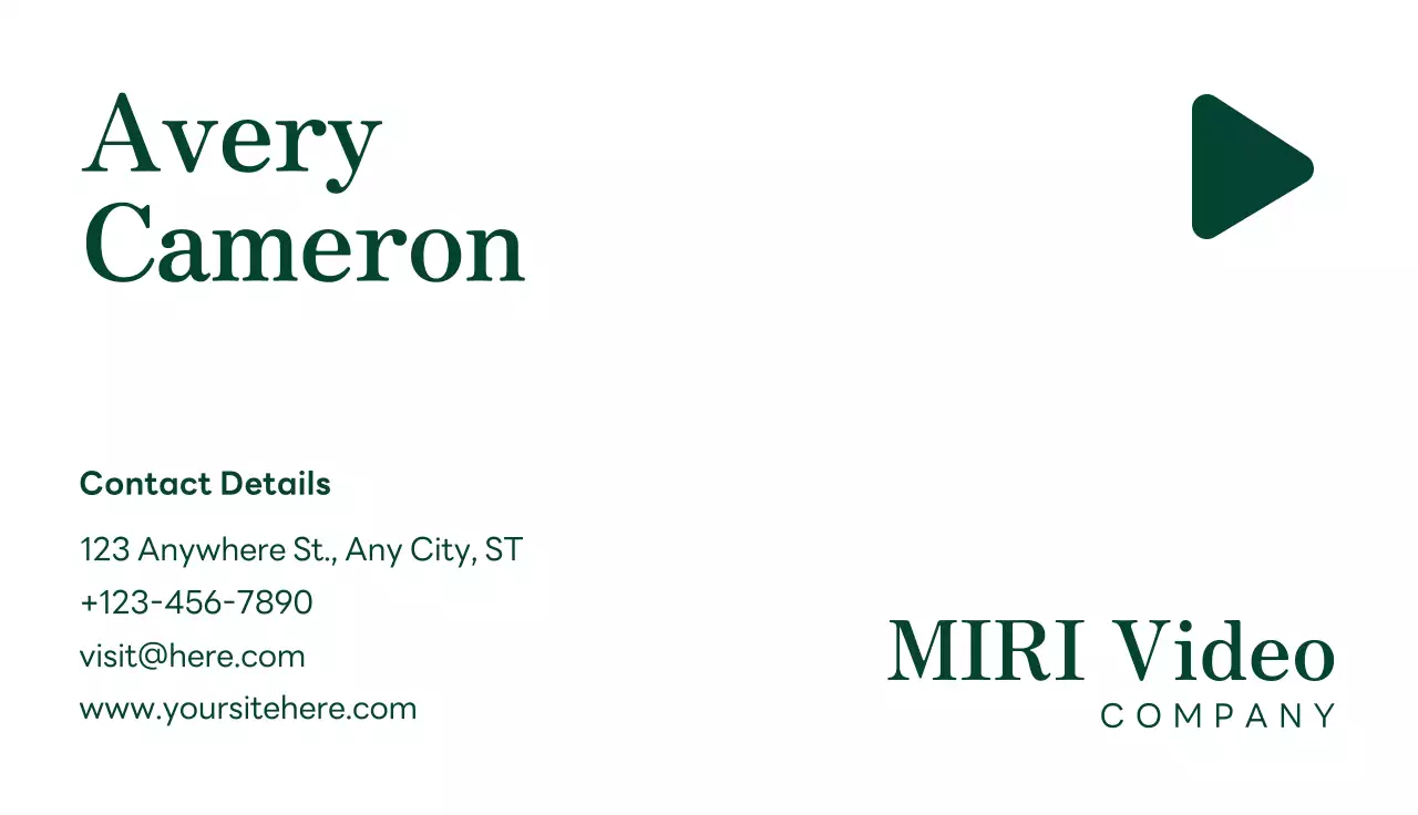 Green Professional Video Business Card
