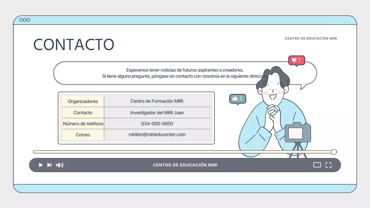 Sencilla guía de formación de creadores en blanco y azul claro