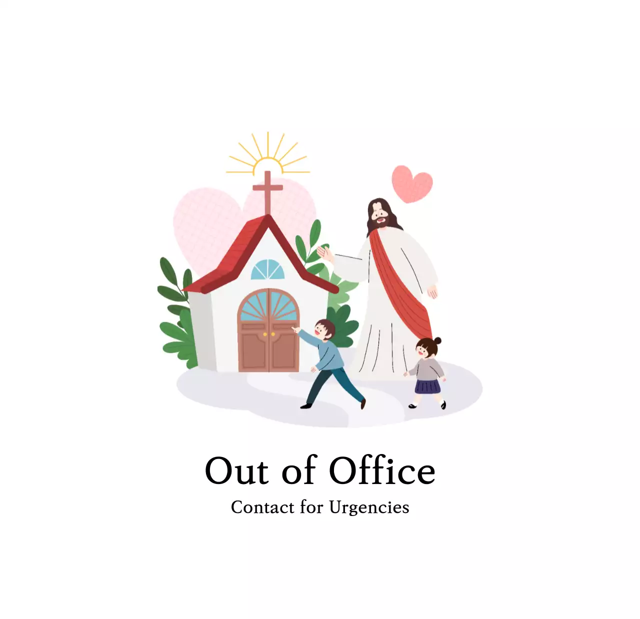 Nhà thờ với những hình minh họa dễ thương với màu sắc ấm áp