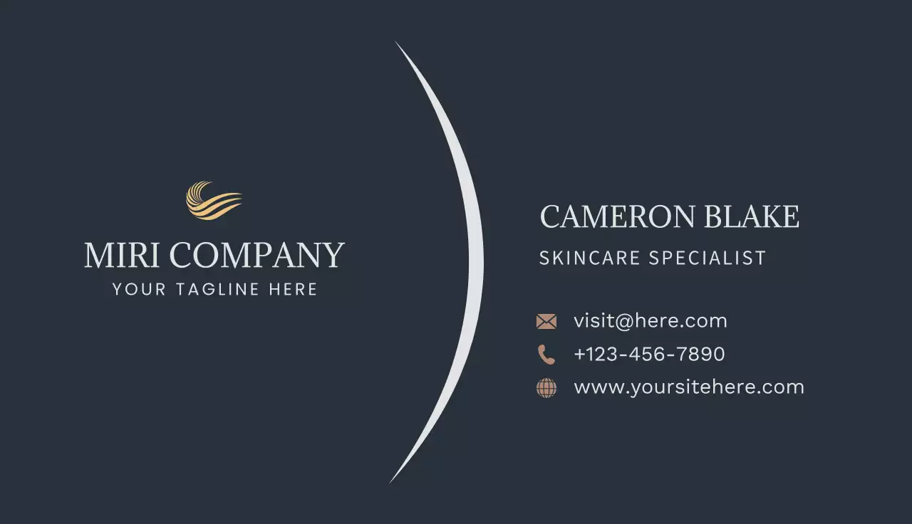 Navy Modern Skincare Business Card