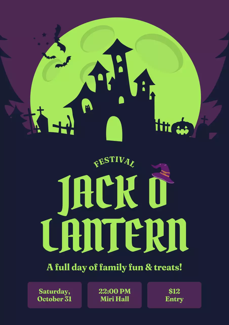 Green Gothic Halloween Event Poster