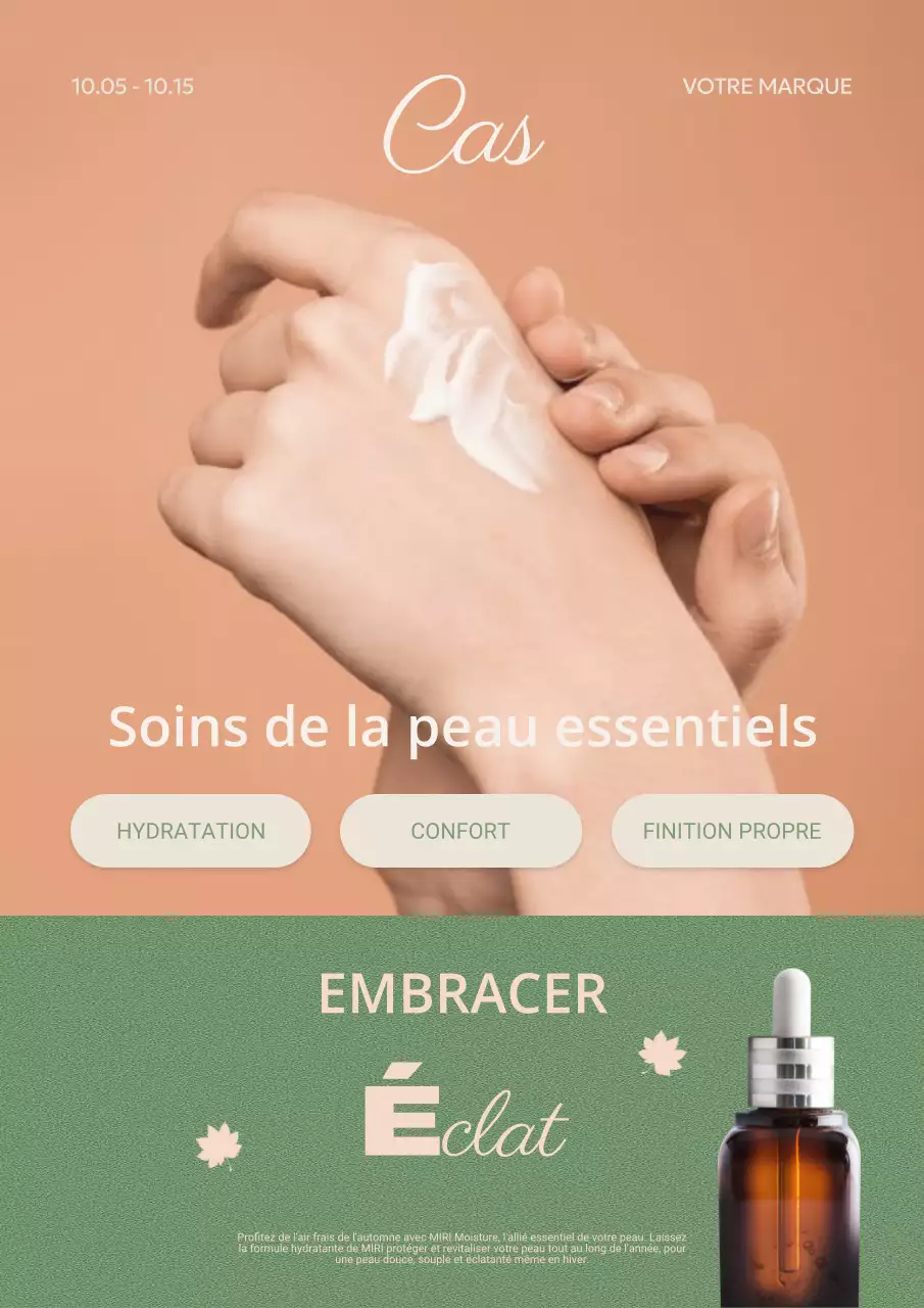 Promouvoir les cosmétiques d'automne en brun et vert