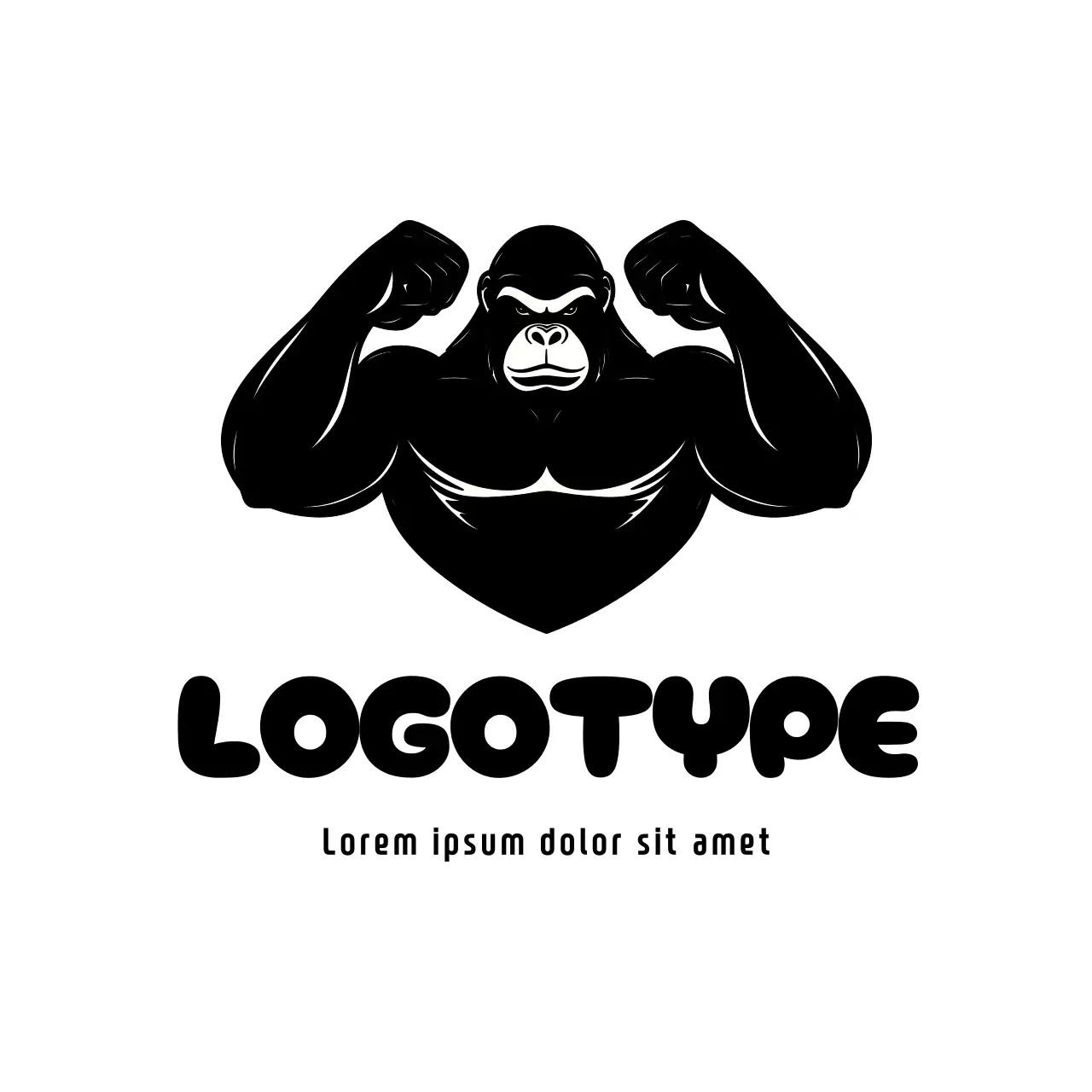 Black Bold Gorilla Logo
