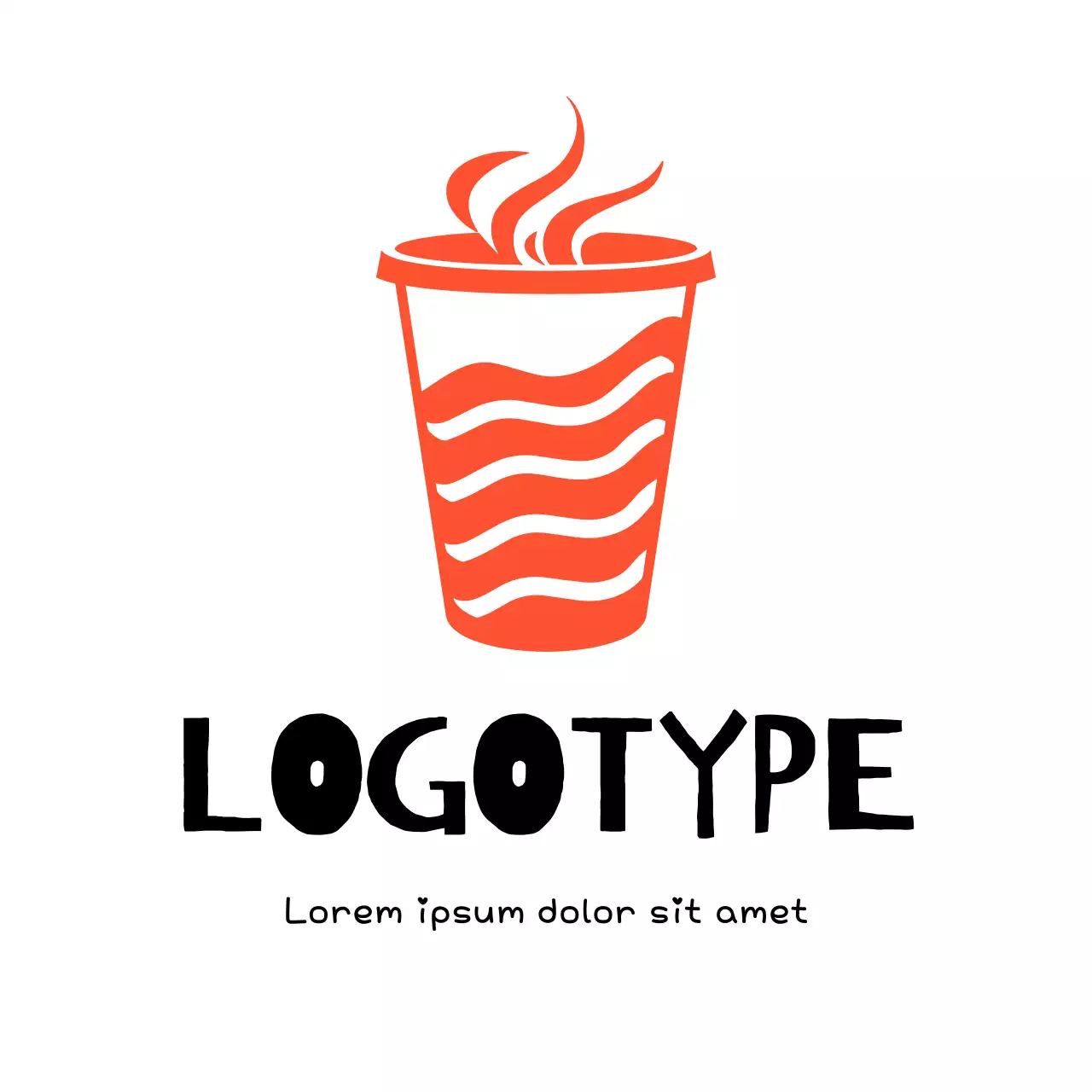 Orange Simple Coffee Logo