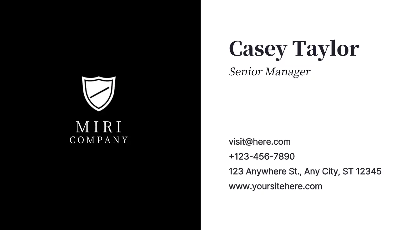 Black Minimal Business Card