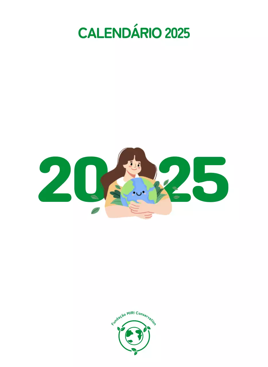 Uma fundação social que celebra a época natalícia com ilustrações coloridas de pessoas e do planeta.
