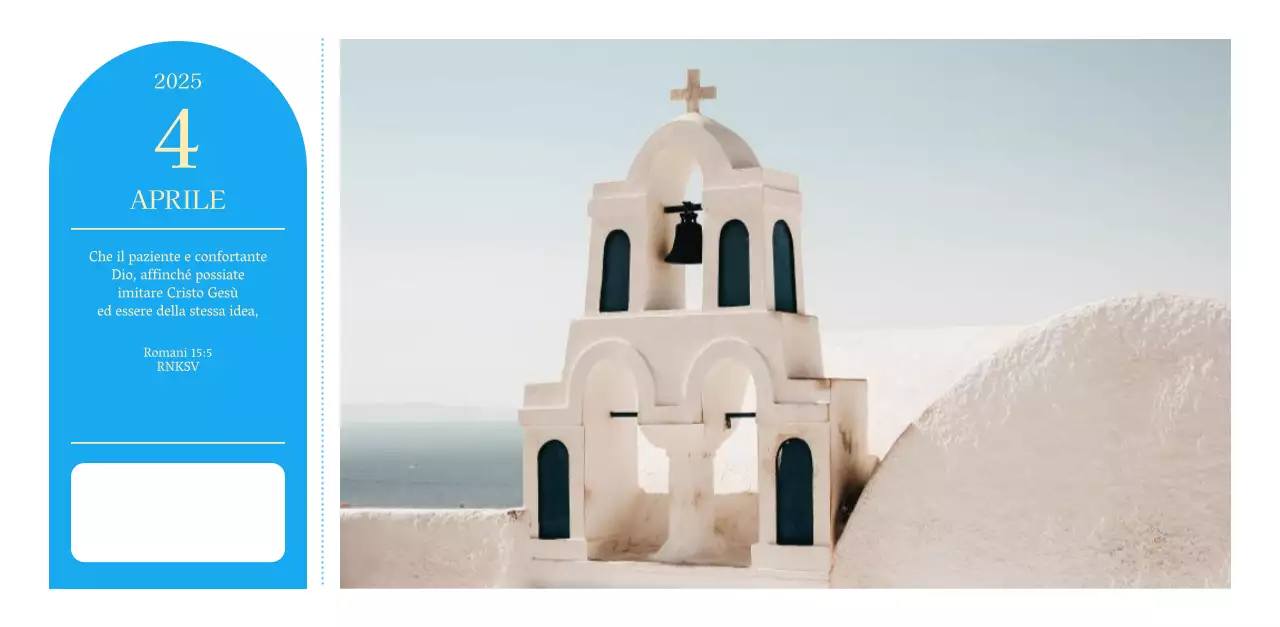 Calendario ecclesiastico blu di concezione moderna
