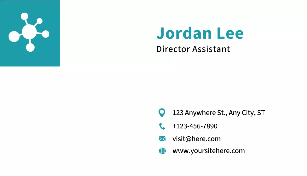 Teal Minimal Business Card