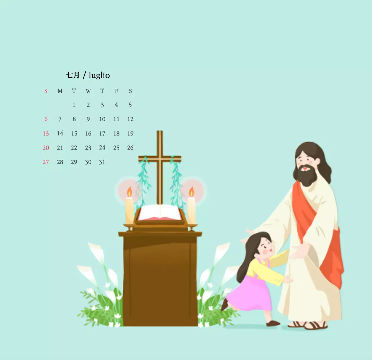 Colori caldiChiese con simpatiche illustrazioni