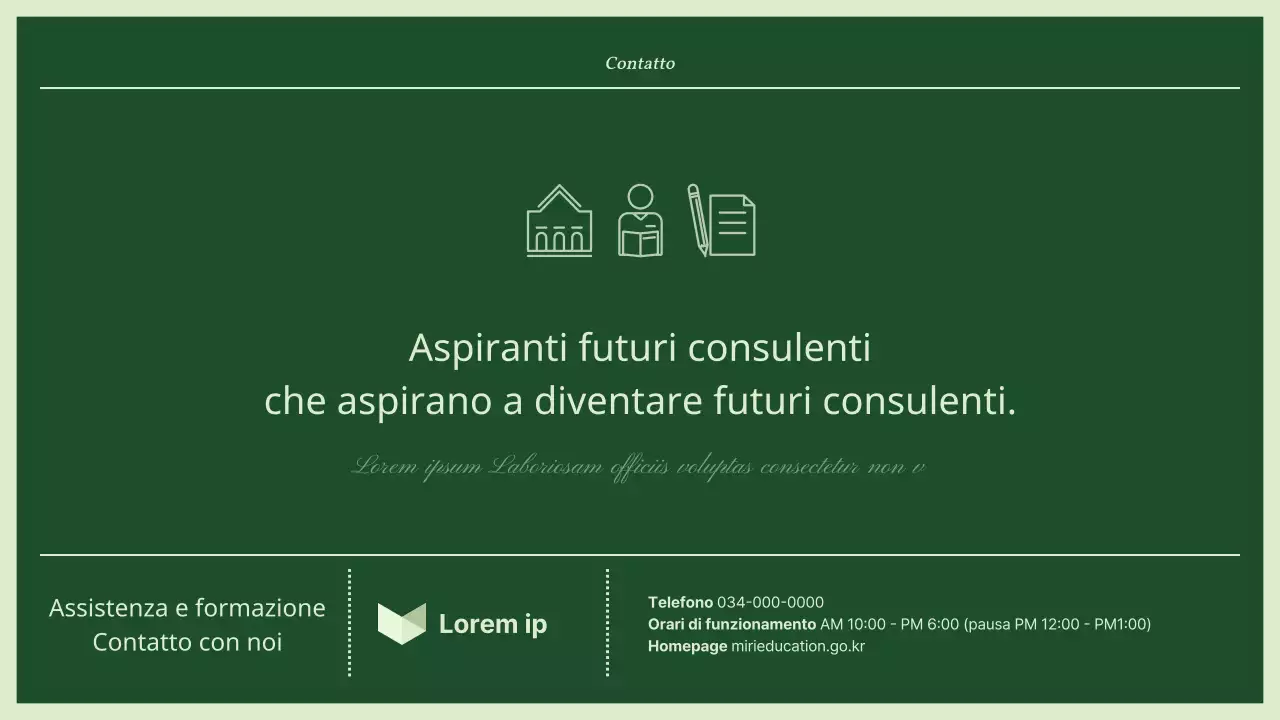 Materiale di formazione per consulenti semplice, verde e alla menta